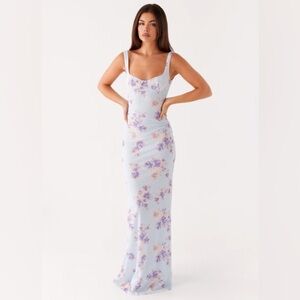 Peppermayo Exclusive Charity Maxi Floral Blue Dress Size US 2